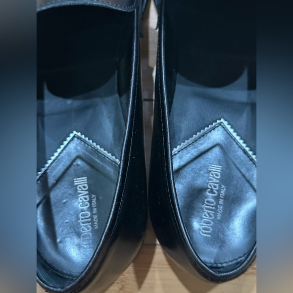 Roberto Cavalli Moc Toe Slip-On Loafers With Snake Ornament Men’s Size 9.5 Black - Picture 6 of 10